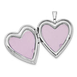 Feather Design Heart Locket Charm Pendant in Real 925 Sterling Silver