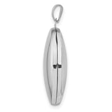 Sterling Silver Oval Locket Pendant with Smooth Polished Finish and Hinged Design for Women