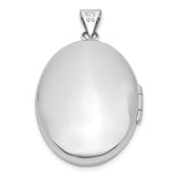 Sterling Silver Oval Locket Pendant with Smooth Polished Finish and Hinged Design for Women