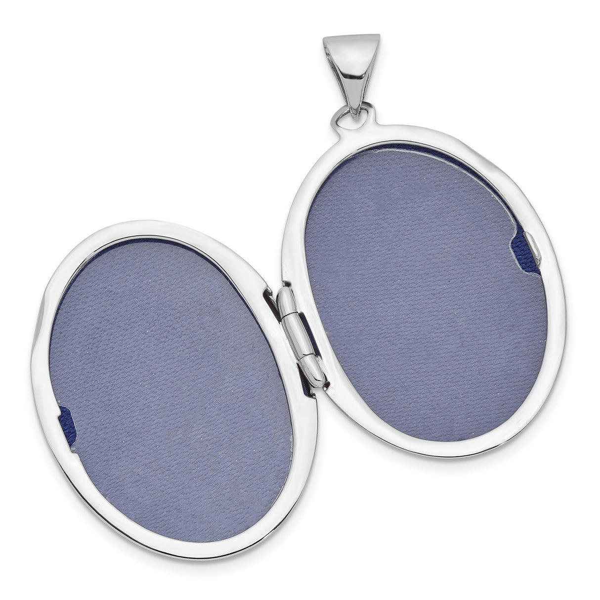 Sterling Silver Oval Locket Pendant with Smooth Polished Finish and Hinged Design for Women