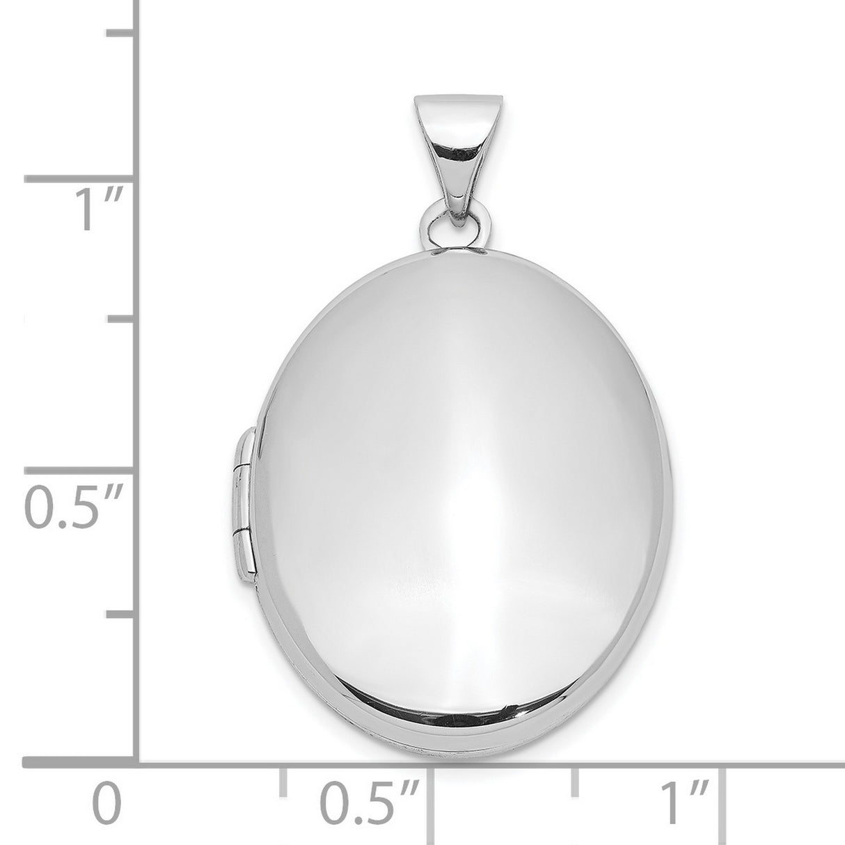 Sterling Silver Oval Locket Pendant with Smooth Polished Finish and Hinged Design for Women