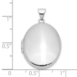 Sterling Silver Oval Locket Pendant with Smooth Polished Finish and Hinged Design for Women
