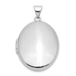 Sterling Silver Oval Locket Pendant with Smooth Polished Finish and Hinged Design for Women
