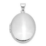 Sterling Silver Oval Locket Pendant with Smooth Polished Finish and Hinged Design for Women