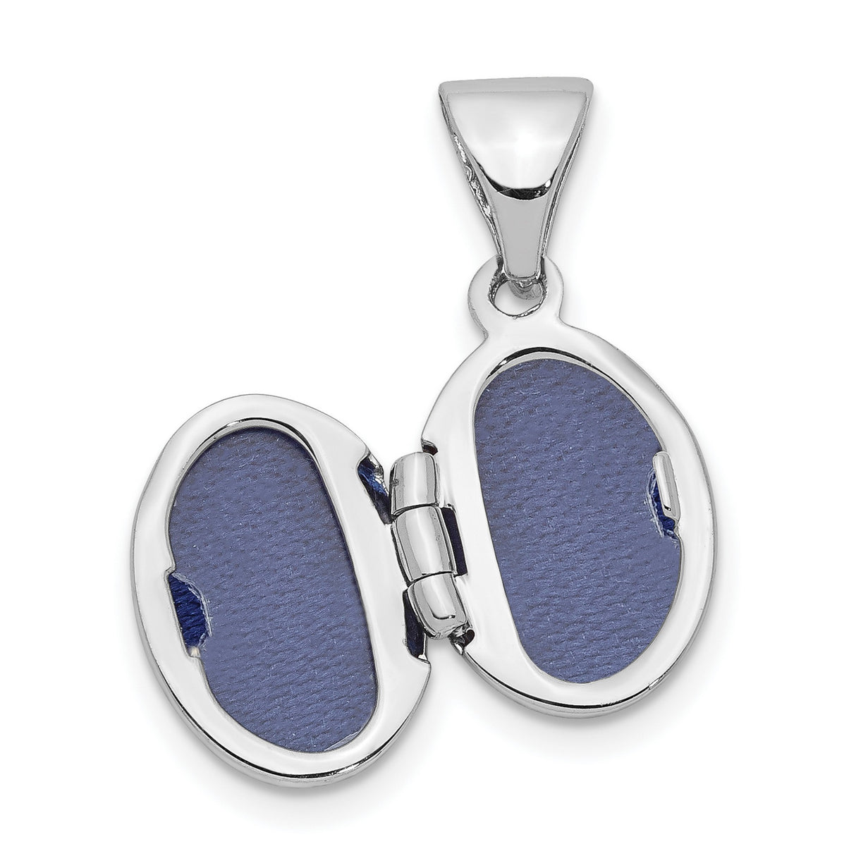 Sterling Silver Oval Locket Pendant, Smooth Polished Finish, Classic Keepsake Jewelry for Women