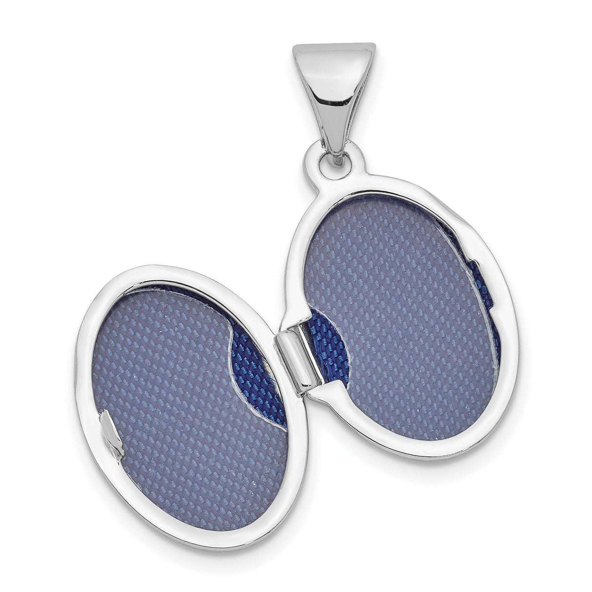 Sterling Silver Oval Locket Pendant, Smooth Polished Domed Photo Holder for Women