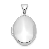 Sterling Silver Oval Locket Pendant with Smooth Polished Finish, Classic Memory Jewelry for Women