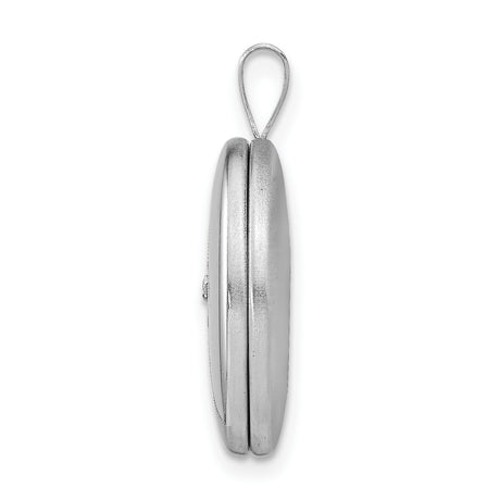 Sterling Silver Heart Locket Pendant with Diamond, Trinity Knot and Satin Finish Design