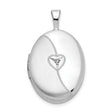 Sterling Silver Heart Locket Pendant with Diamond, Trinity Knot and Satin Finish Design