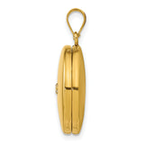 Gold Plated 20mm Diamond Accent Round Locket Charm Pendant in Real 925 Sterling SIlver