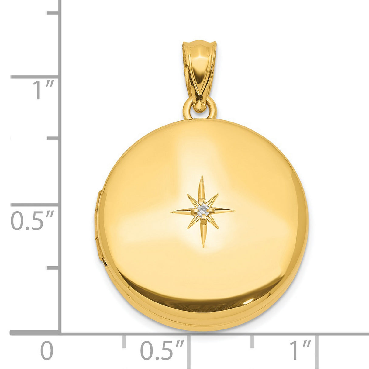 Gold Plated 20mm Diamond Accent Round Locket Charm Pendant in Real 925 Sterling SIlver