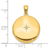 Gold Plated 20mm Diamond Accent Round Locket Charm Pendant in Real 925 Sterling SIlver
