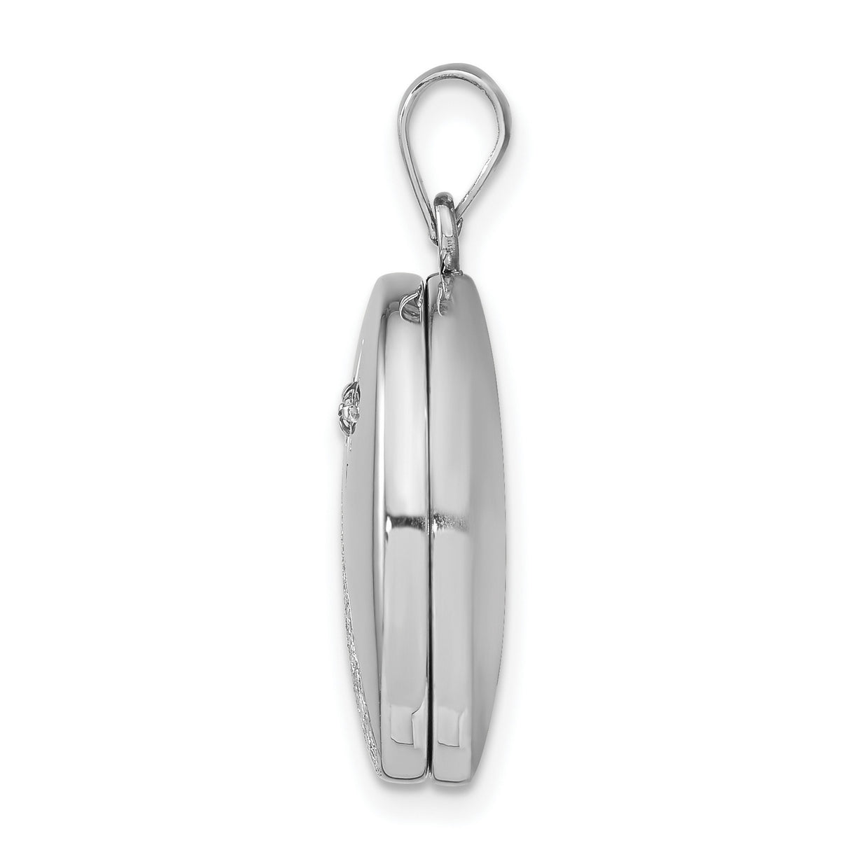 20mm Diamond Textured/Polished Footprints Round Locket Charm Pendant in Real 925 Sterling Silver