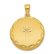 Gold Plated 20mm Satin Diamond Cross Locket Charm Pendant in Real 925 Sterling SIlver