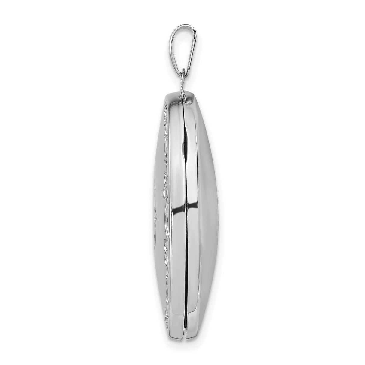 Sterling Silver Oval Locket Pendant with Scrollwork Engraving, Vintage Inspired Keepsake Design