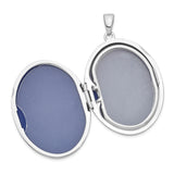 Sterling Silver Oval Locket Pendant with Scrollwork Engraving, Vintage Inspired Keepsake Design
