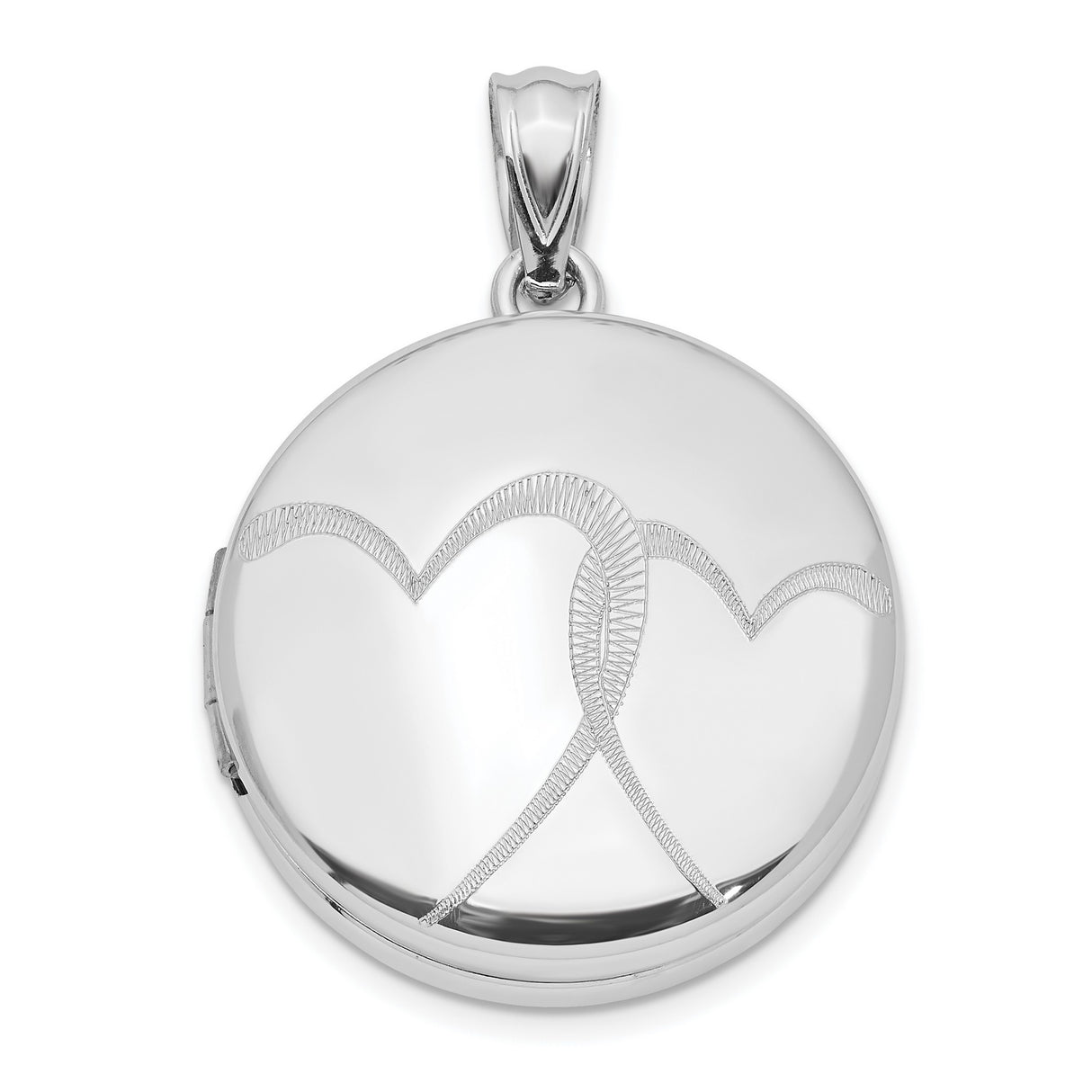 Sterling Silver Heart Locket Pendant with Interlocking Hearts Design for Women