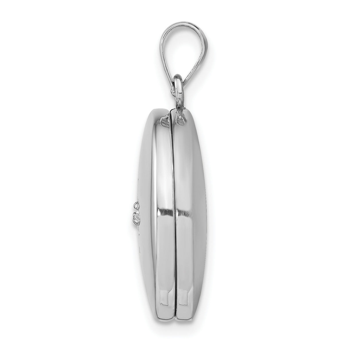 Sterling Silver Round Locket Pendant with Diamond, North Star Design, Celestial Keepsake for Women