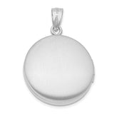 Sterling Silver Round Locket Pendant with Diamond, North Star Design, Celestial Keepsake for Women