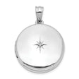 Sterling Silver Round Locket Pendant with Diamond, North Star Design, Celestial Keepsake for Women