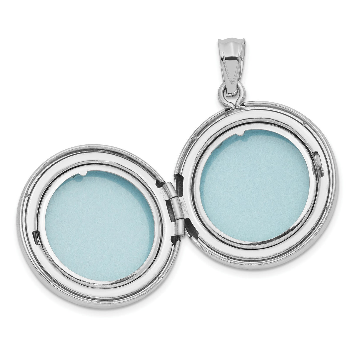 Sterling Silver Round Locket with Diamond, Crescent Moon and Stars Pendant for Women