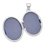 Sterling Silver Oval Locket Pendant with Floral and Leaf Design for Women
