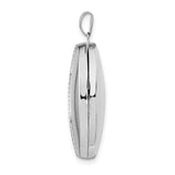 Sterling Silver Oval Locket Pendant with Openwork Filigree Swirl Design for Women