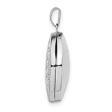 20mm Scroll Round Locket Charm Pendant in Real 925 Sterling Silver