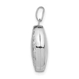 Sterling Silver Oval Locket Pendant with Scroll Filigree Border for Women