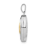 Gold Plated 17mm Two Hearts Oval Locket Charm Pendant in Real 925 Sterling SIlver