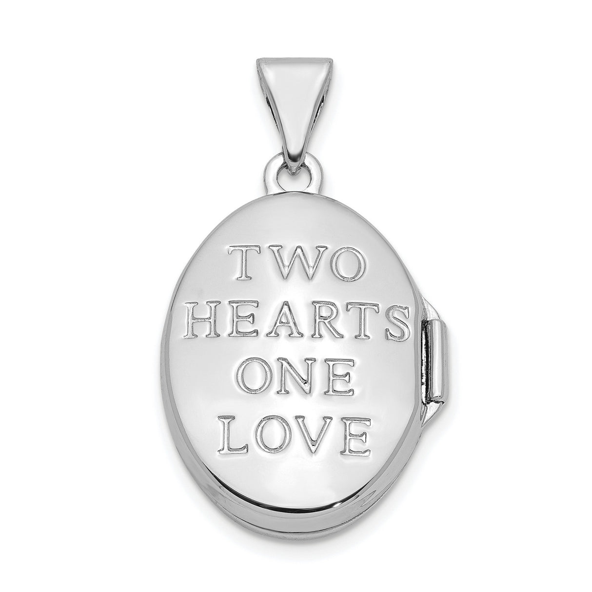 Gold Plated 17mm Two Hearts Oval Locket Charm Pendant in Real 925 Sterling SIlver