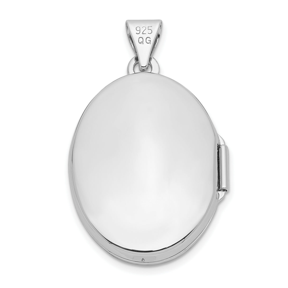 Sterling Silver Oval Locket Pendant with Heart Border and Filigree Swirl Design