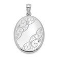 Polished Swirl Design Oval Open Locket Charm Pendant in Real 925 Sterling Silver