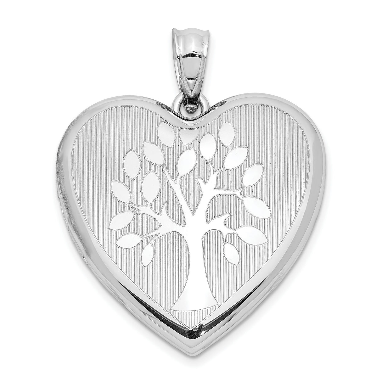 Sterling Silver Heart Locket Pendant with Tree of Life Design for Women