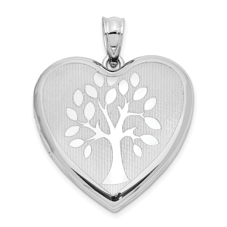 Sterling Silver Heart Locket Pendant with Tree of Life Design for Women