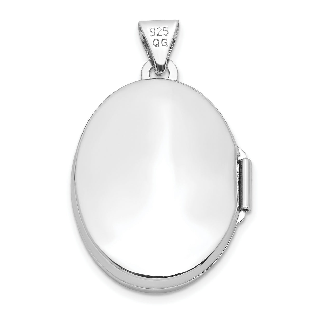 Polished 21mm 2-Frame Oval Locket Charm Pendant in Real 925 Sterling Silver