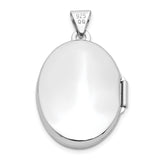 Polished 21mm 2-Frame Oval Locket Charm Pendant in Real 925 Sterling Silver