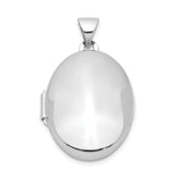 Polished 21mm 2-Frame Oval Locket Charm Pendant in Real 925 Sterling Silver