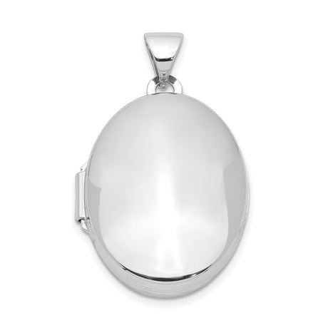 Polished 21mm 2-Frame Oval Locket Charm Pendant in Real 925 Sterling Silver