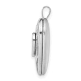Sterling Silver Heart Locket Pendant with Cubic Zirconia and Diamond Accents