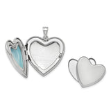 Sterling Silver Heart Locket Pendant with Rose and Forever in My Heart Engraving