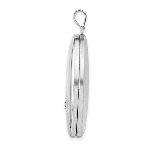 Sterling Silver Oval Locket Pendant with Diamond, Yin Yang Design and Starburst Accent