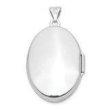 Sterling Silver Oval Locket Pendant with Smooth Polished Finish, Classic Photo Holder for Women
