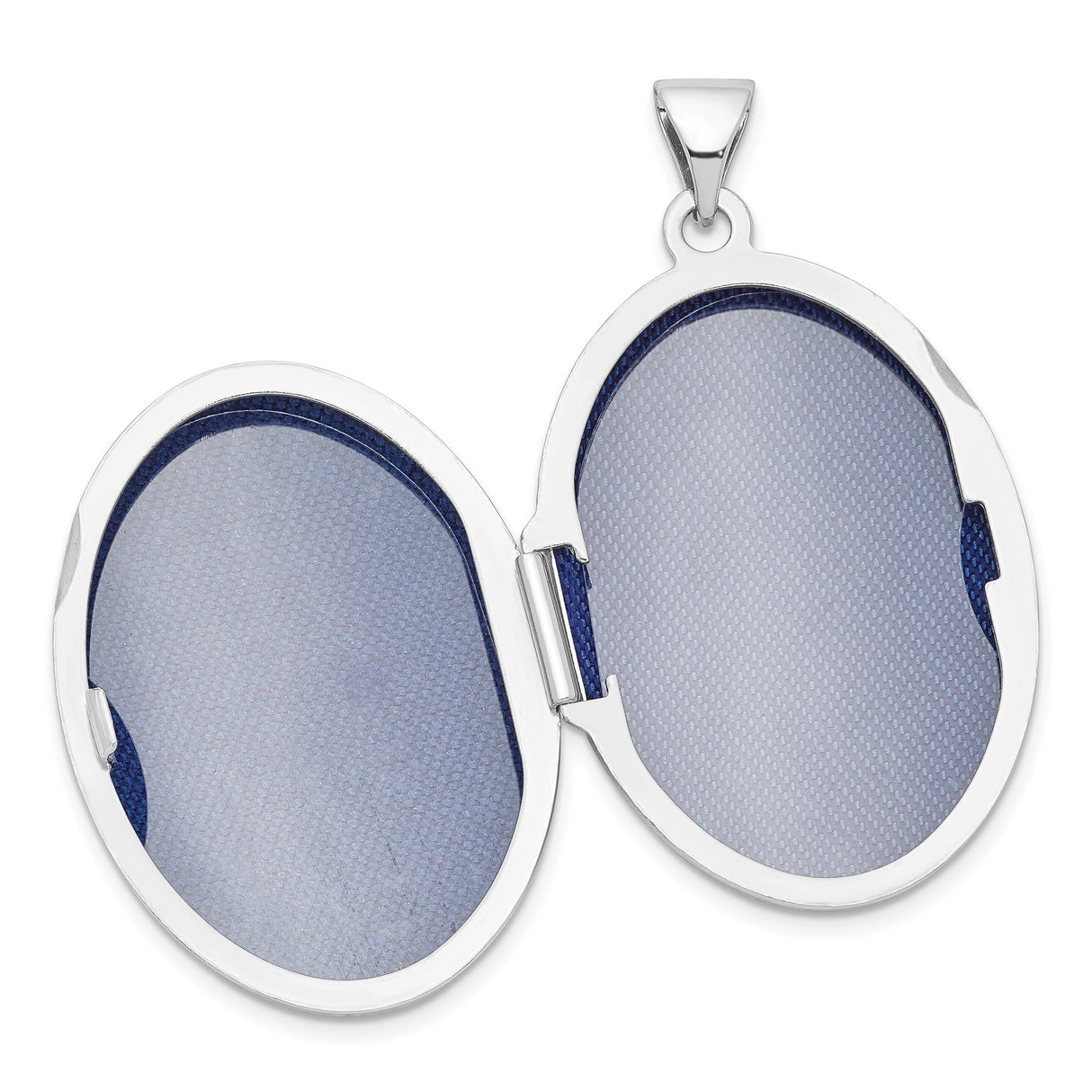 Sterling Silver Oval Locket Pendant with Smooth Polished Finish, Classic Photo Holder for Women