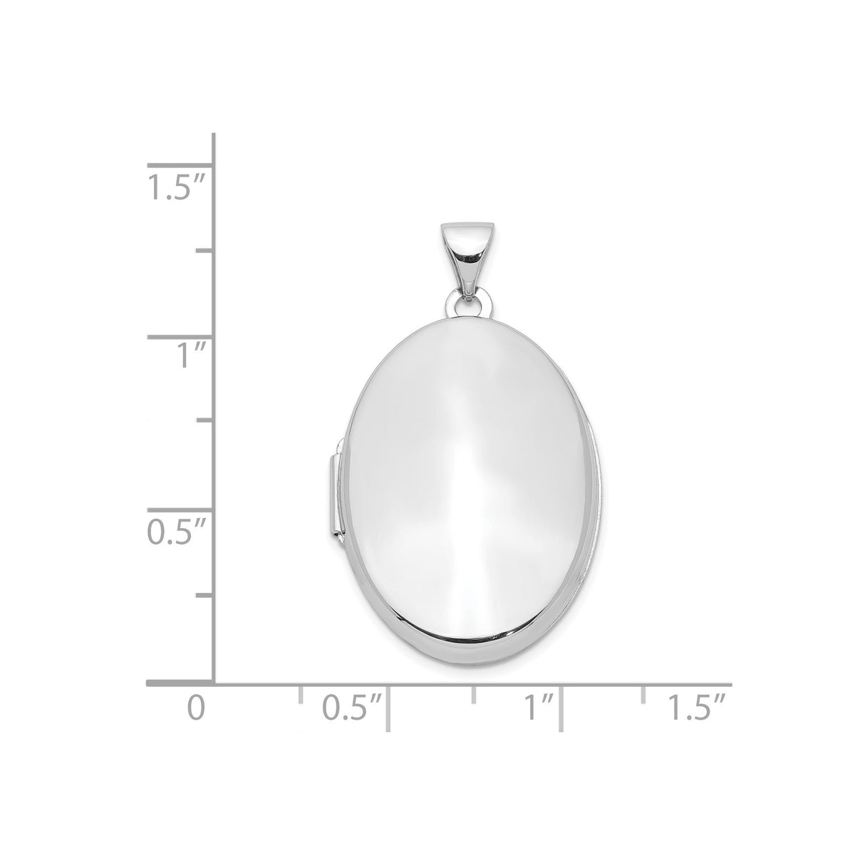 Sterling Silver Oval Locket Pendant with Smooth Polished Finish, Classic Photo Holder for Women