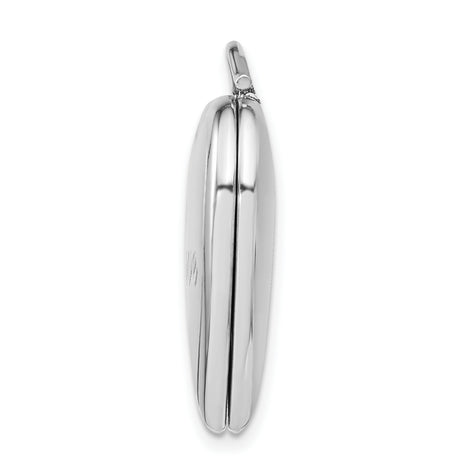 Satin Love Heart Locket Charm Pendant in Real 925 Sterling Silver