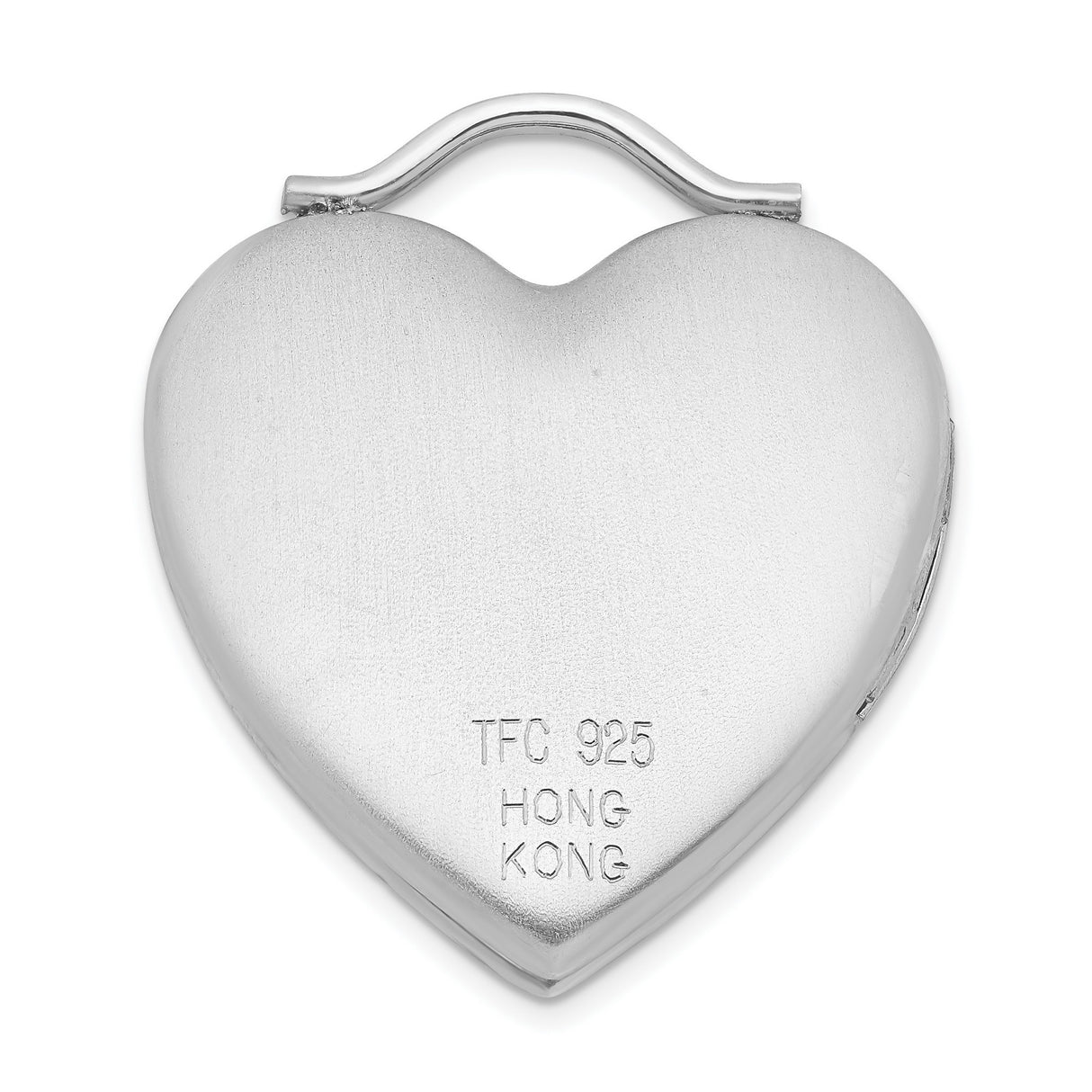 Satin Love Heart Locket Charm Pendant in Real 925 Sterling Silver
