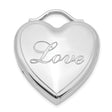 Satin Love Heart Locket Charm Pendant in Real 925 Sterling Silver