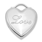 Satin Love Heart Locket Charm Pendant in Real 925 Sterling Silver