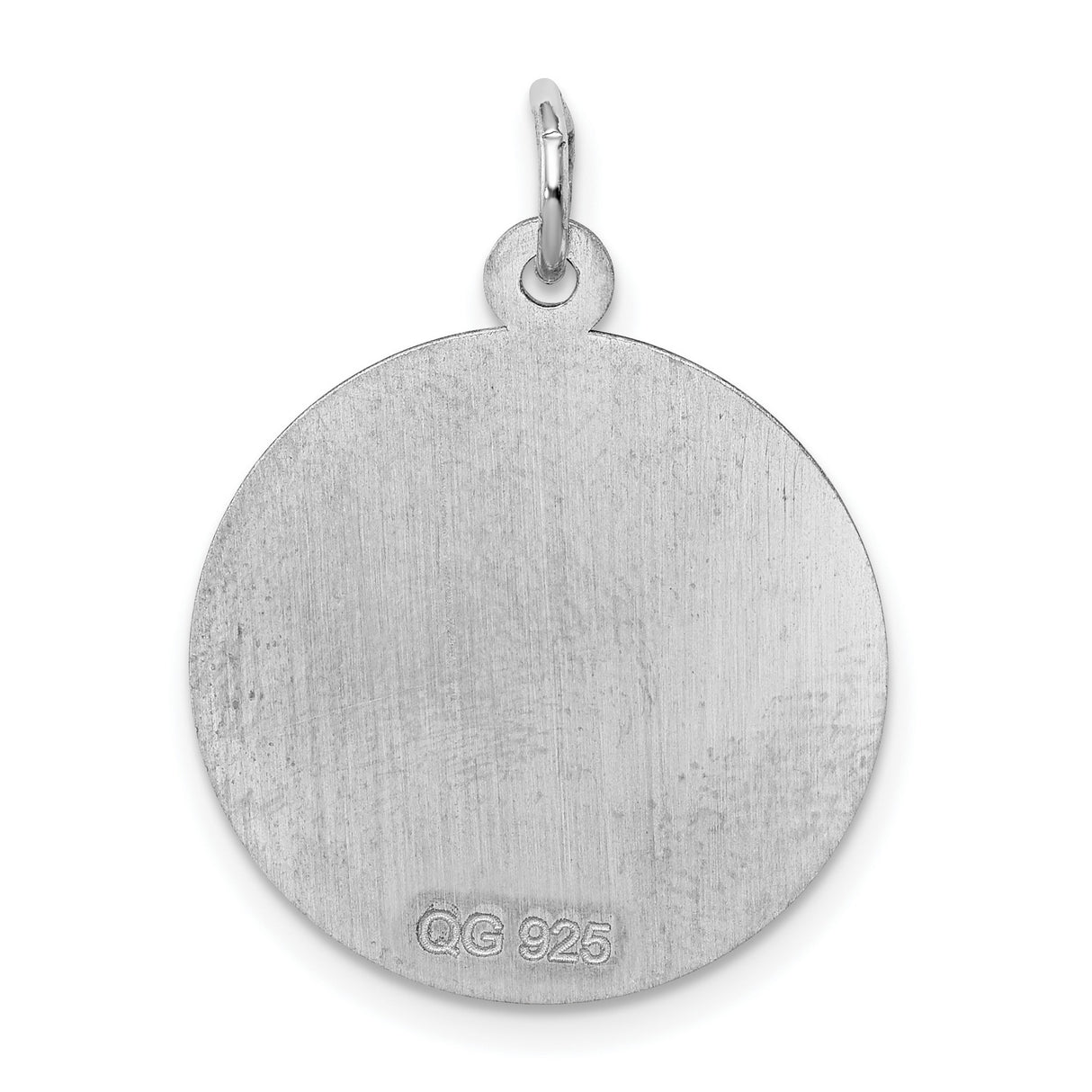 Engravable Girl Disc Charm Pendant in Real 925 Sterling Silver